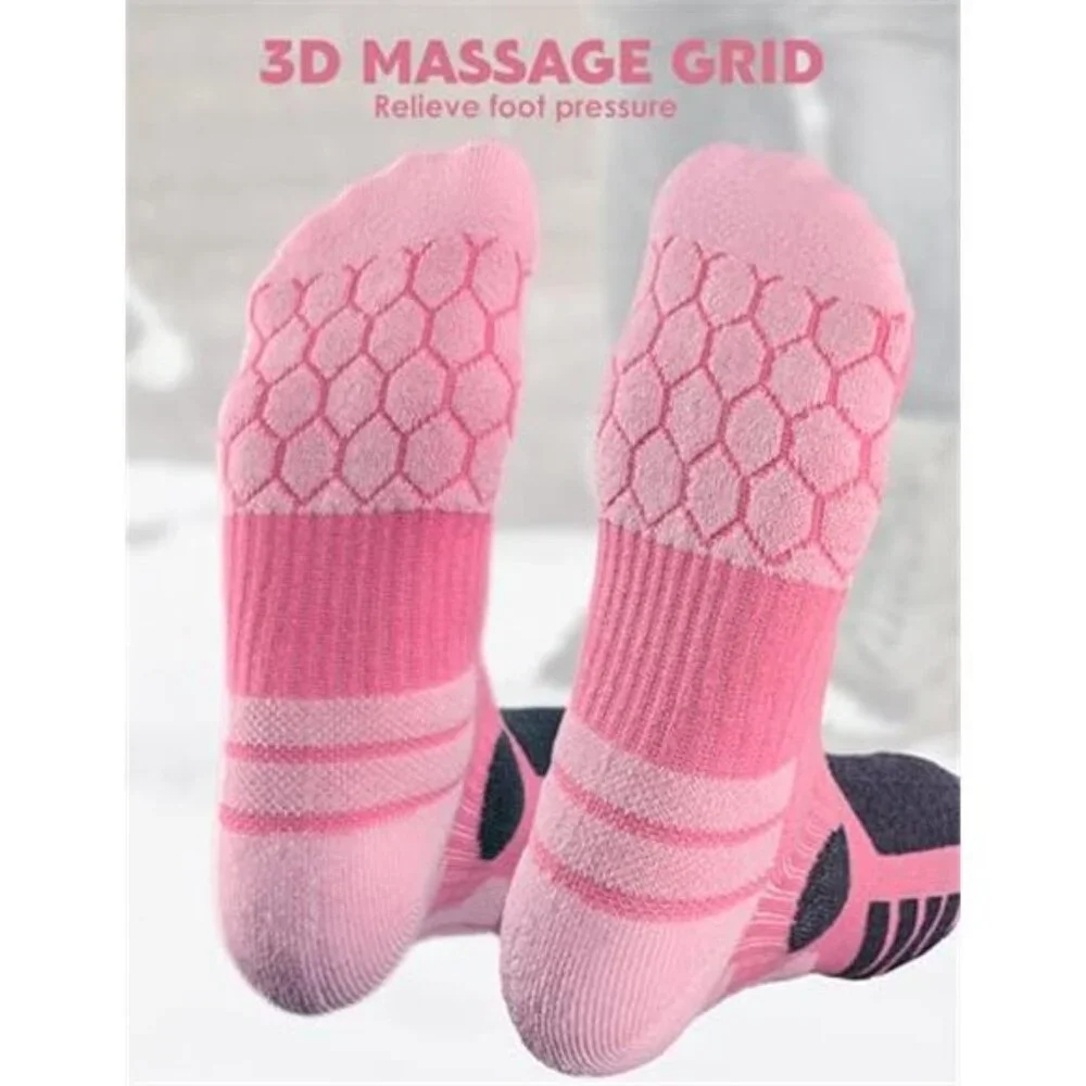 3 Pairs Unisex Merino Wool Ski Socks Thermal Winter Knee High Socks